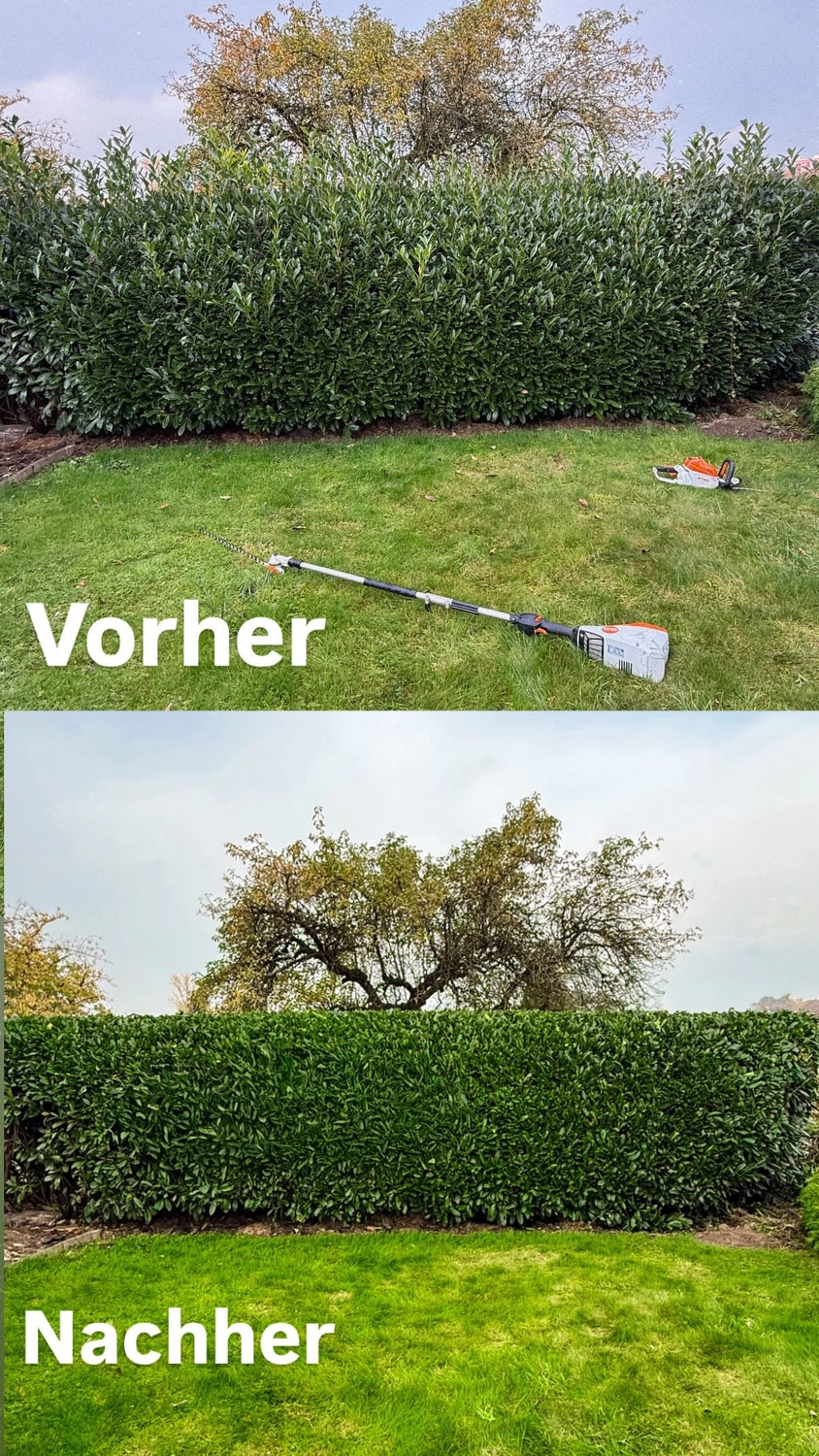Hausmeisterservice Wintersberger – Vorher und nachher Gartenarbeit